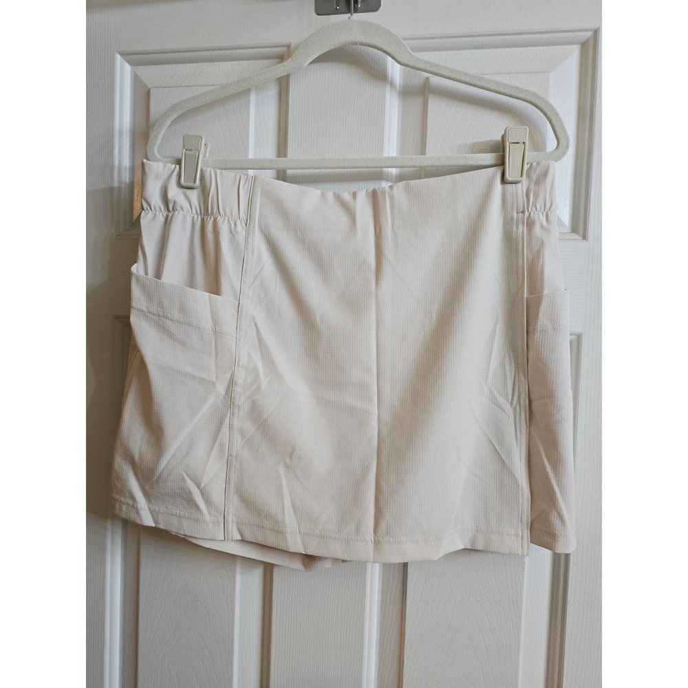 Z by Zella Women Beige Ripstop Athletic Skort Tennis Golf Skirt Size Large